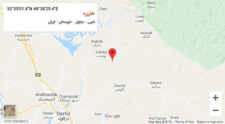 روستای خارزرد بر روی نقشه