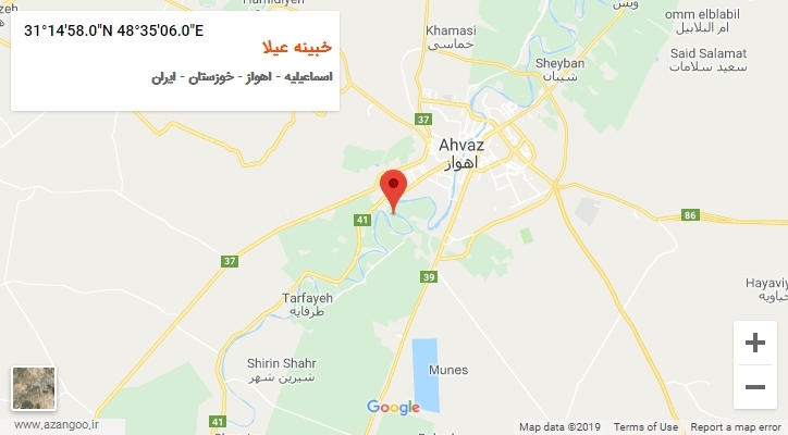 روستای خبینه عیلا بر روی نقشه