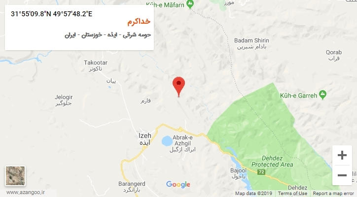 روستای خداکرم بر روی نقشه