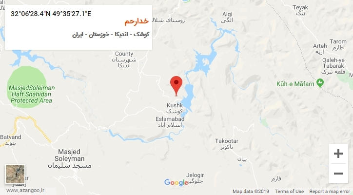 روستای خدارحم بر روی نقشه