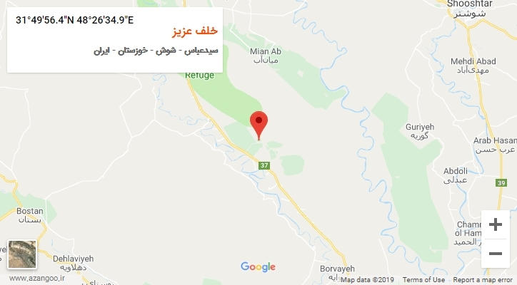 روستای خلف عزیز بر روی نقشه