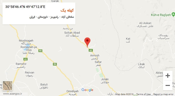 روستای کهله یک بر روی نقشه