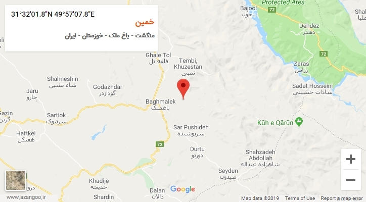 روستای خمین بر روی نقشه