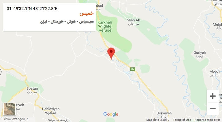 روستای خمیس بر روی نقشه