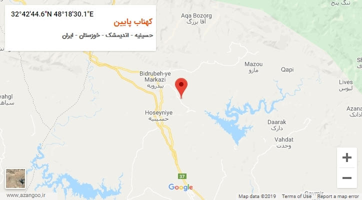 روستای کهناب پایین بر روی نقشه