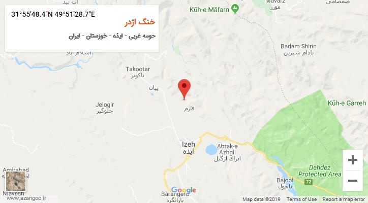 روستای خنگ اژدر بر روی نقشه