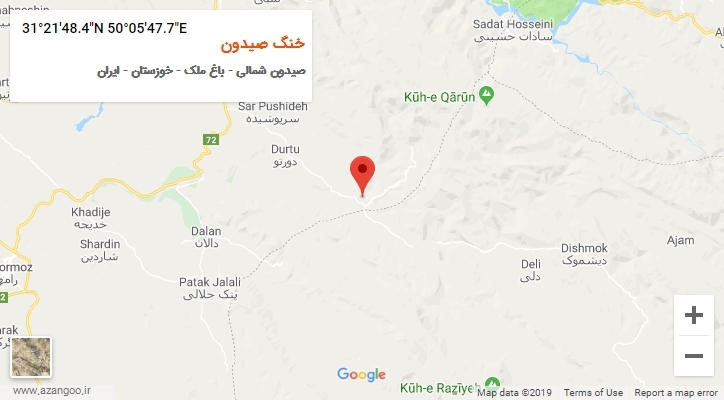 روستای خنگ صیدون بر روی نقشه