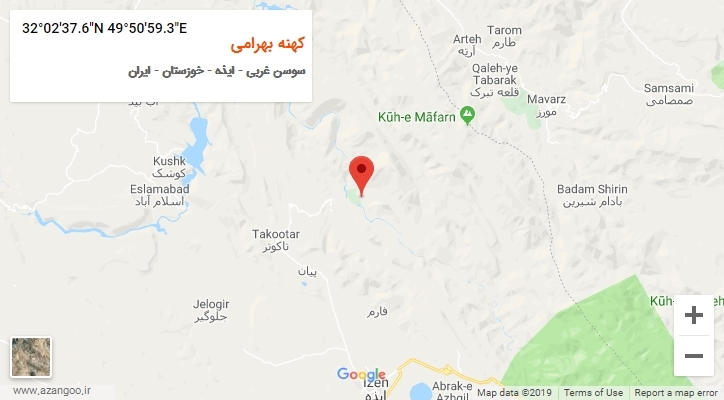 روستای کهنه بهرامی بر روی نقشه