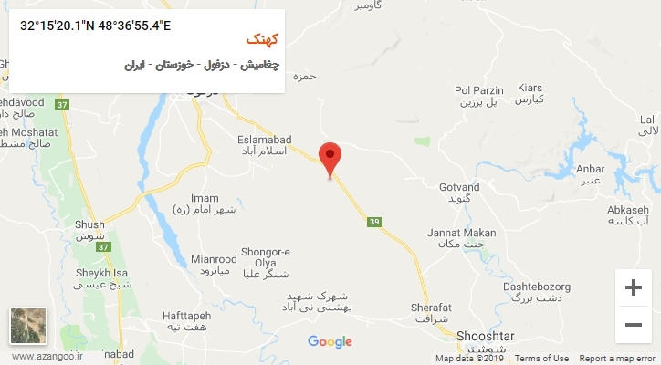 روستای کهنک بر روی نقشه