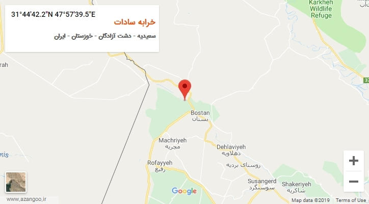 روستای خرابه سادات بر روی نقشه