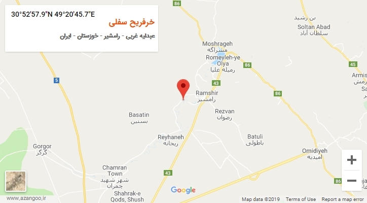 روستای خرفریح سفلی بر روی نقشه