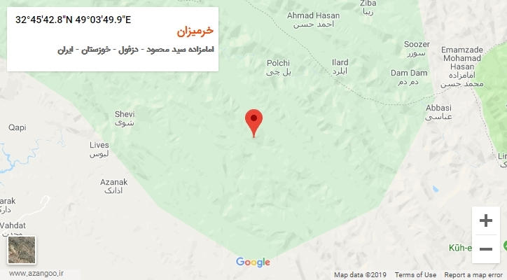 روستای خرمیزان بر روی نقشه