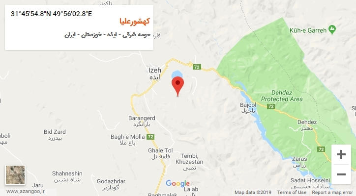 روستای کهشورعلیا بر روی نقشه