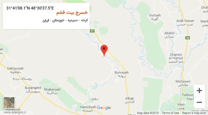 روستای خسرج بیت قشم بر روی نقشه