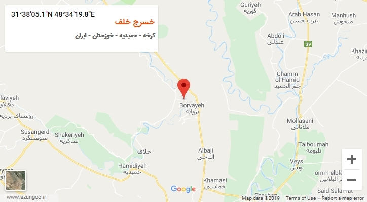 روستای خسرج خلف بر روی نقشه
