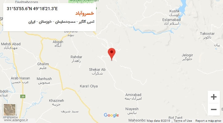 روستای خسروآباد بر روی نقشه