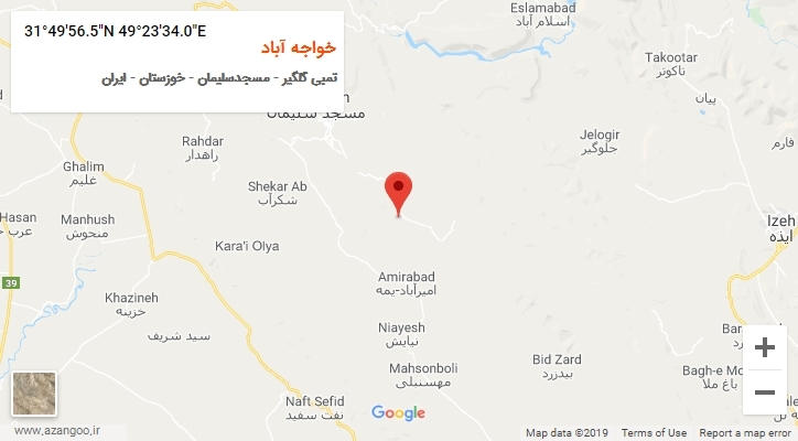 روستای خواجه آباد بر روی نقشه