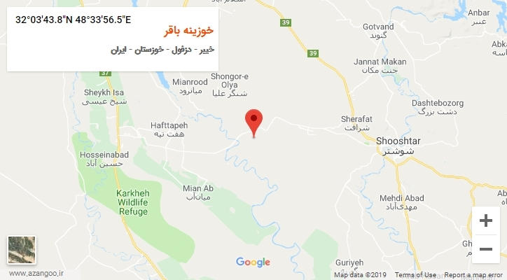 روستای خوزینه باقر بر روی نقشه