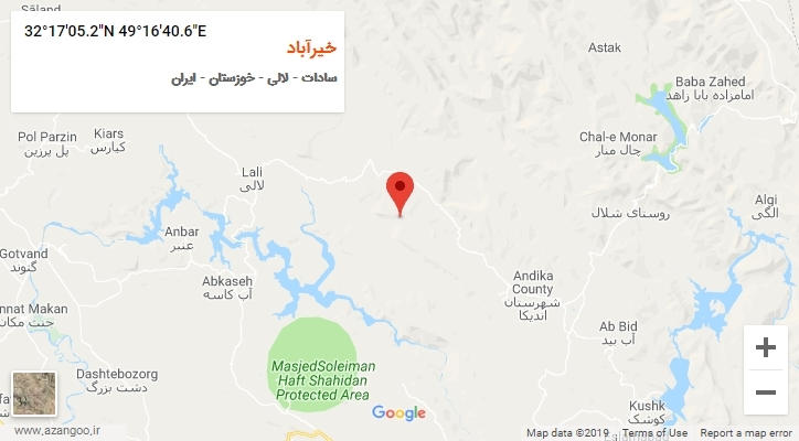 روستای خیرآباد بر روی نقشه