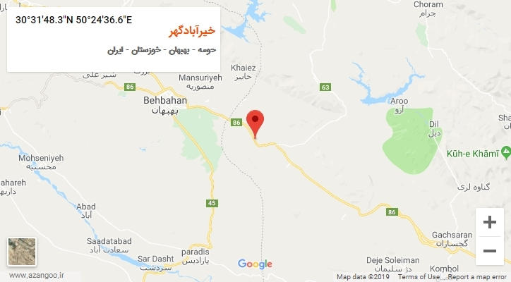روستای خیرآبادگهر بر روی نقشه