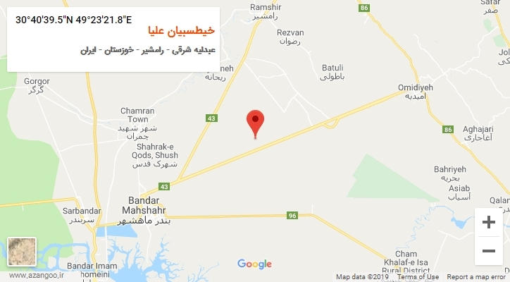 روستای خیطسبیان علیا بر روی نقشه