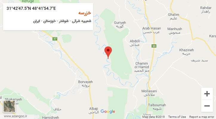 روستای خزرسه بر روی نقشه