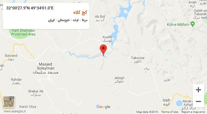 روستای کج کلاه بر روی نقشه