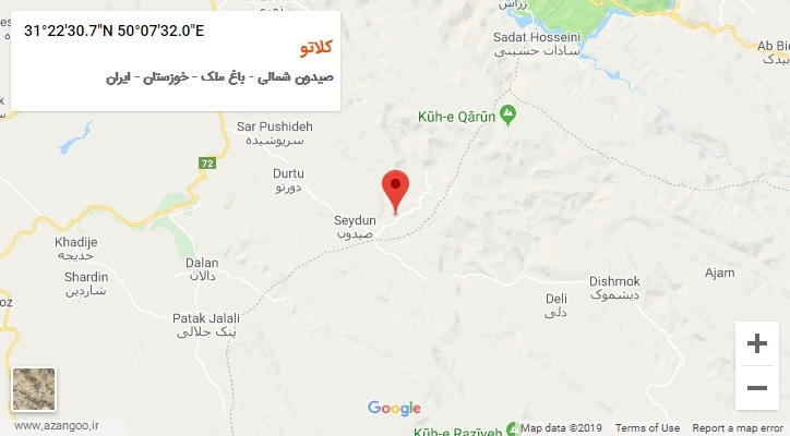 روستای کلاتو بر روی نقشه