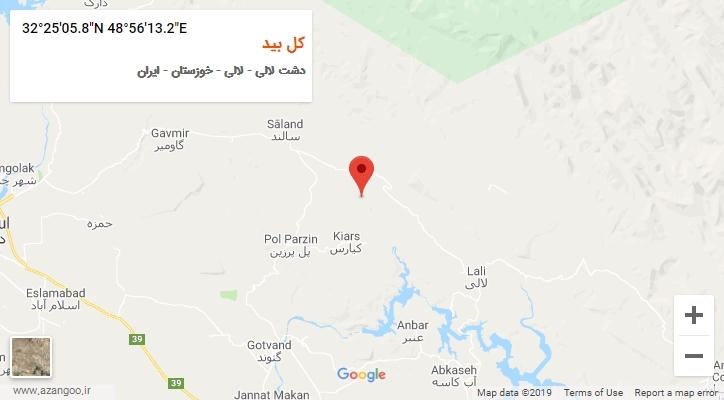 روستای کل بید بر روی نقشه