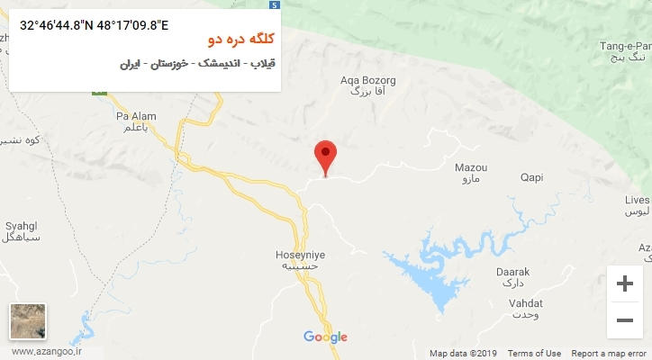 روستای کلگه دره دو بر روی نقشه