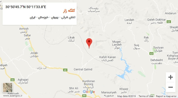 روستای کلگه زار بر روی نقشه