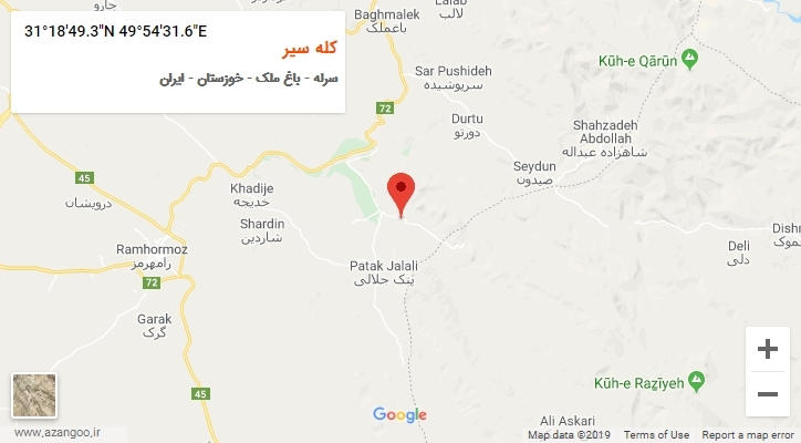 روستای کله سیر بر روی نقشه