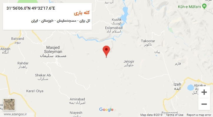 روستای کله یاری بر روی نقشه