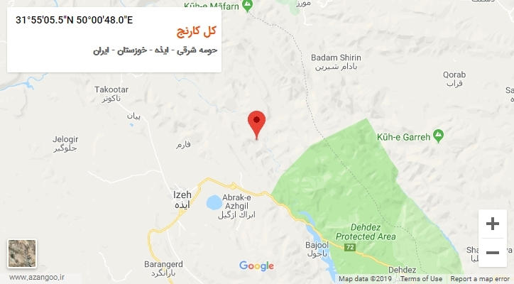 روستای کل کارنج بر روی نقشه