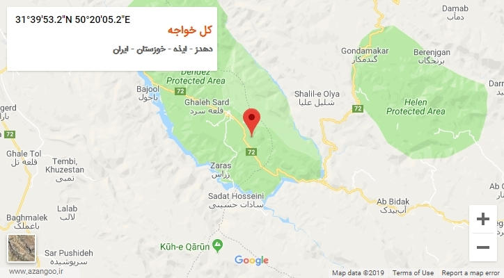 روستای کل خواجه بر روی نقشه