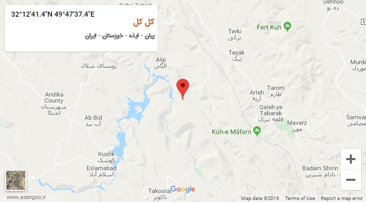روستای کل کل بر روی نقشه