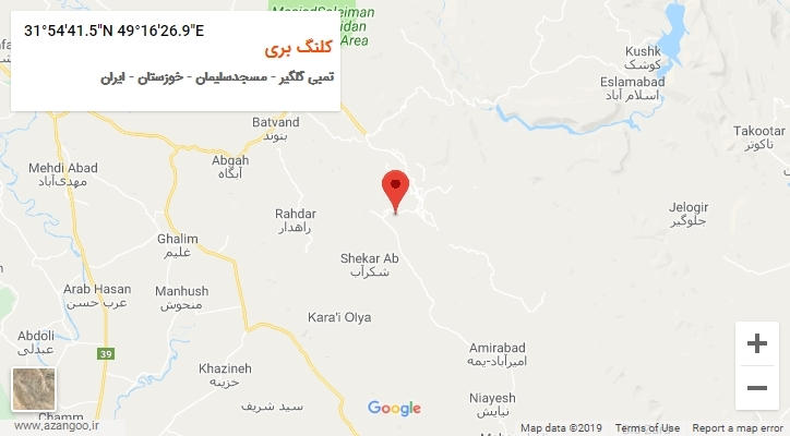 روستای کلنگ بری بر روی نقشه