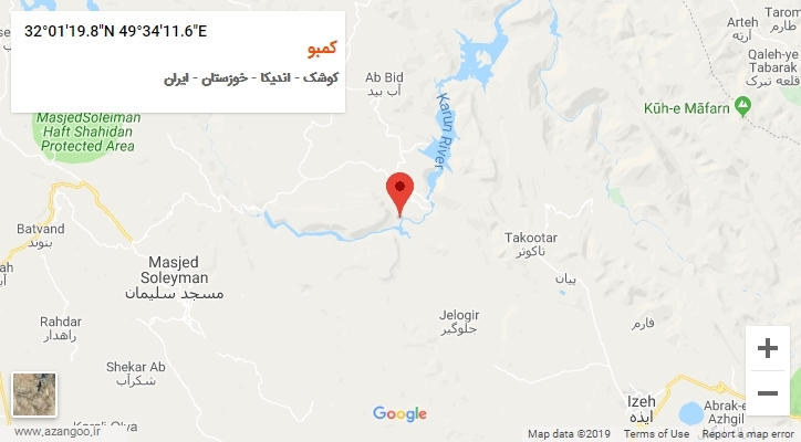 روستای کمبو بر روی نقشه