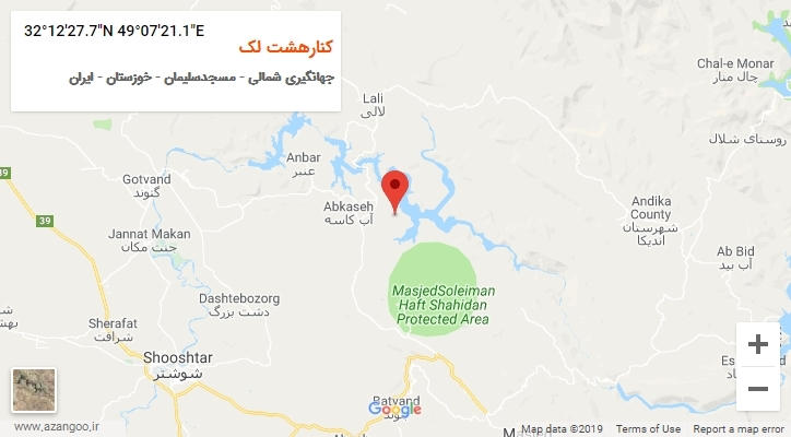 روستای کنارهشت لک بر روی نقشه