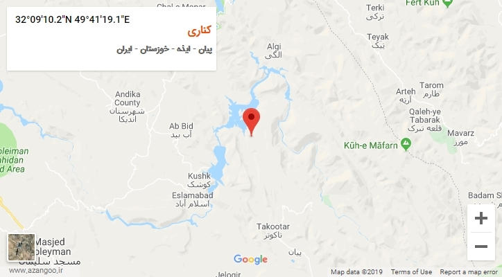 روستای کناری بر روی نقشه
