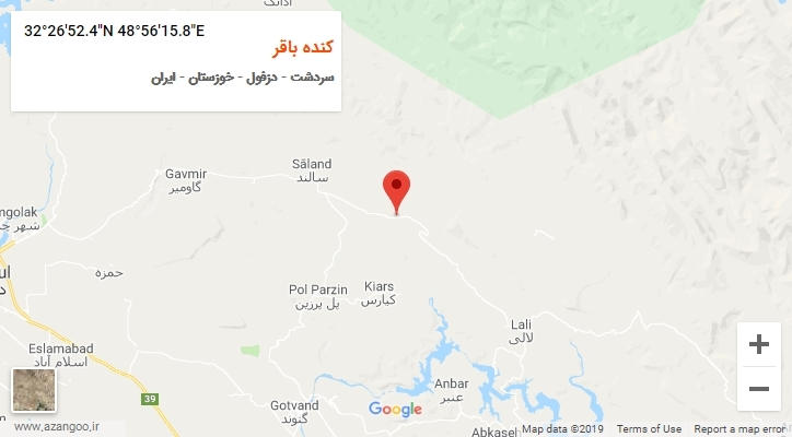 روستای کنده باقر بر روی نقشه