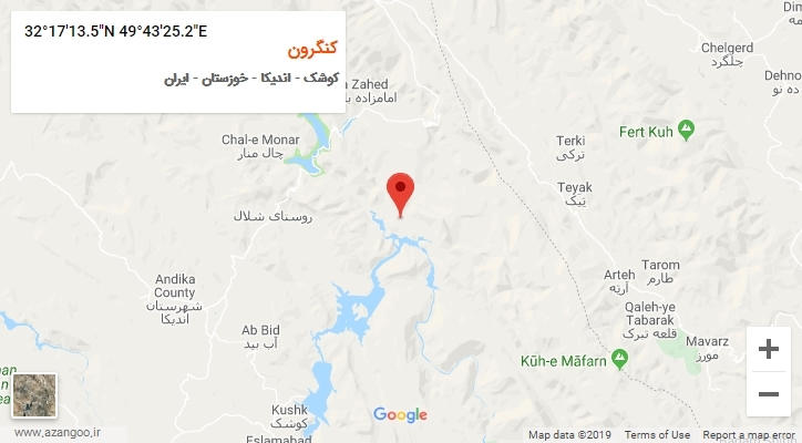 روستای کنگرون بر روی نقشه