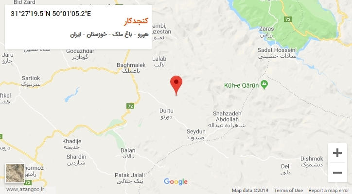 روستای کنجدکار بر روی نقشه