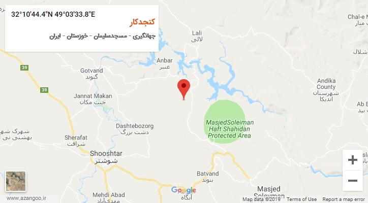 روستای کنجدکار بر روی نقشه