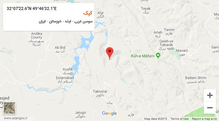 روستای کپک بر روی نقشه
