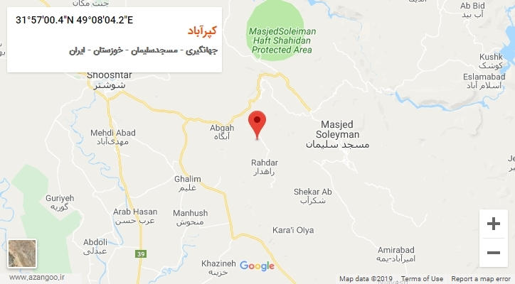 روستای کپرآباد بر روی نقشه