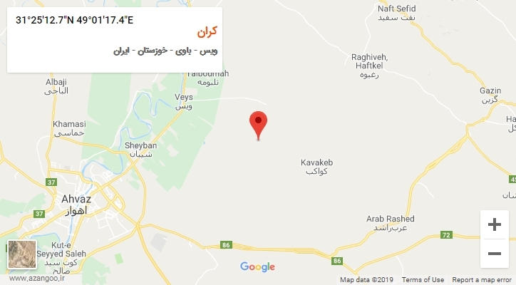 روستای کران بر روی نقشه