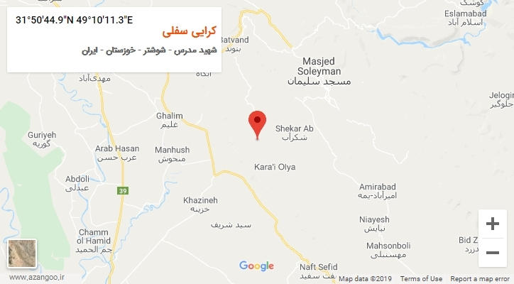 روستای کرایی سفلی بر روی نقشه