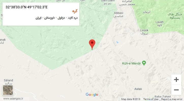 روستای کره بر روی نقشه