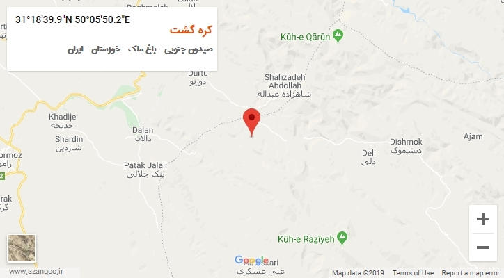 روستای کره گشت بر روی نقشه